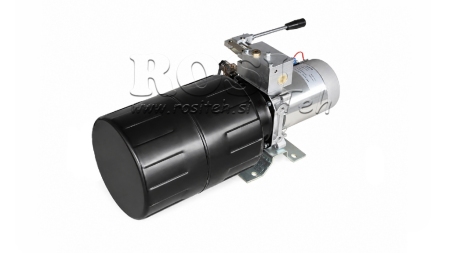 MINI HIDRAULIČNI AGREGAT 12V DC - 1,6kW = 2,1cc - 8 lit - JEDNOSMJERNI SKLOP SA RUČNOM PUMPOM