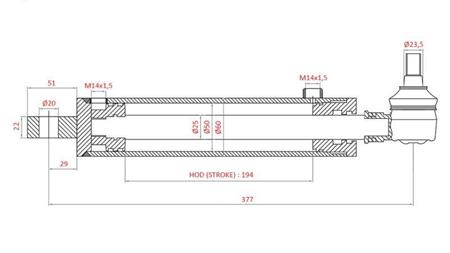 HIDRAULIČNI UPRAVLJAČKI CILINDAR ISTO OEM-169.6352.4/10