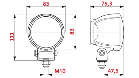 RADNO SVJETLO ZA TRAKTOR OKRUGLO H3 HELLA HALOGEN