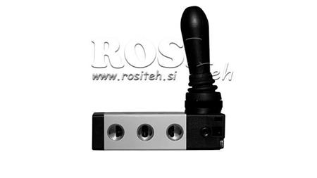 PNEUMATSKI RUČNI VENTIL 5/3 1/4 PRT-0853-CRV POVRATNI S OPRUGOM