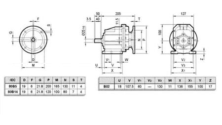ERC02 REDUKTOR ZA ELEKTRIČNI MOTOR MS80 (1.1-1.5kW) OMJER 24:1