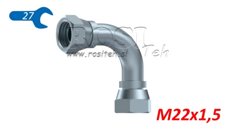 HIDRAULIČNO KOLJENO 90° ŽENSKI-ŽENSKI M22x1,5