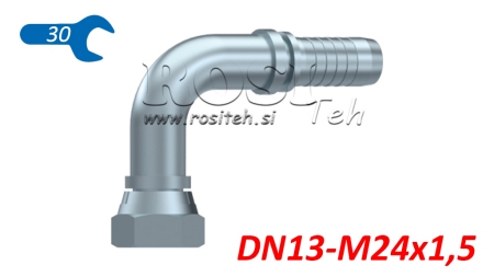 HIDRAULIČNI PRIKLJUČAK BSP ŽENSKI KOLJENO 90° DN13-M24x1,5