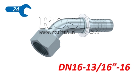 HIDRAULIČNI PRIKLJUČAK DKORFS ŽENSKI KOLJENO 45° DN16-13/16-16