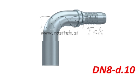 HIDRAULIČNI PRIKLJUČAK CIJEVNI PRIJELAZ KOLJENO 90° DN8-d.10