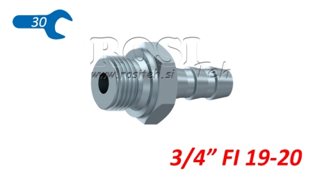 HIDRAULIČNI PRIKLJUČAK MUŠKI 3/4 ZA GUMENO CRIJEVO FI 19-20