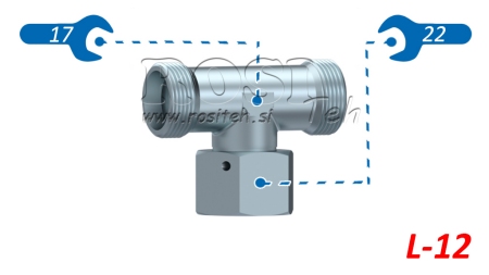 HIDRAULIČNI T-KOMAD L-12 SA SREDIŠNJOM OKRETNOM MATICOM M18X1,5