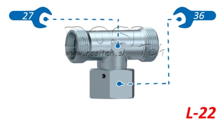 HIDRAULIČNI T-KOMAD L-22 SA SREDIŠNJOM OKRETNOM MATICOM M30X2