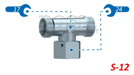 HIDRAULIČNI T-KOMAD S-12 SA SREDIŠNJOM OKRETNOM MATICOM M20X1,5
