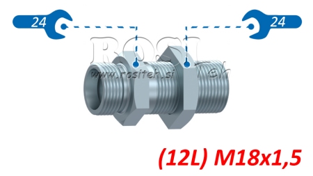 HIDRAULIČNI PROLAZNI DVOSTRUKI SPOJ (12L) M18X1,5