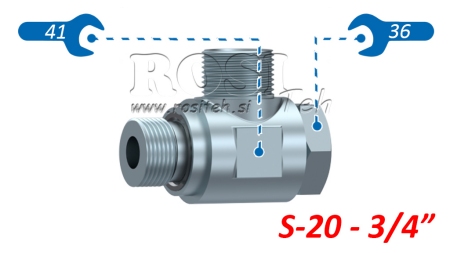 HIDRAULIČNI OKRETNI KOLJENASTI SPOJ SWVE (20S) M30X2-BSP 3/4