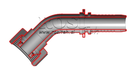 HIDRAULIČNI PRIKLJUČAK DKOL 12 L ŽENSKI KOLJENO 45 DN8-M18x1,5