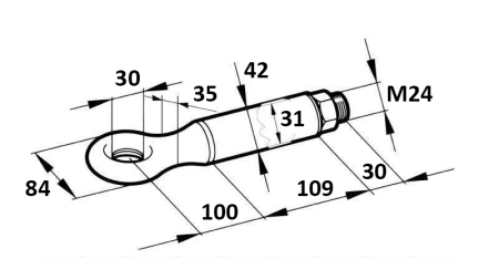 VUČNA KUKA VRTLJIVA FI30 2500/400KG