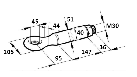 VUČNA KUKA VRTLJIVA FI45 6000/1100KG