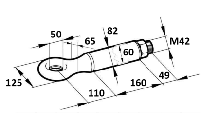 VUČNA KUKA VRTLJIVA FI52 30000/3500KG
