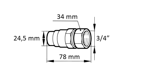 BRZA SPOJKA BAGER FFH MOŠKA 3/4 38mm