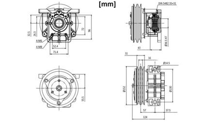 EL. MAGNETNA KUPLJA 12V ZA PUMPU GR.2 dimenzije