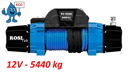 12 V ELEKTRIČNO VITLO RS-12000 - 5440 kg - SINTETIČKO UŽE - ECO