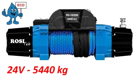 24 V ELEKTRIČNO VITLO RS-12000 - 5440 kg - SINTETIČKO UŽE - ECO