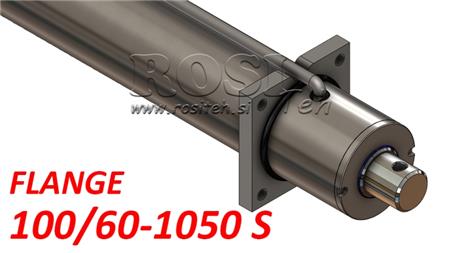 hidraulični cilindar s montirnom pločom i cijevima 100/60-1050