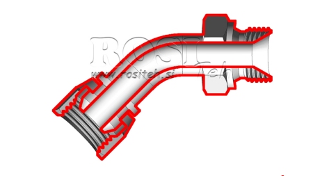 HIDRAULIČNO KOLJENO 45° BSP MUŠKI-ŽENSKI 1/4