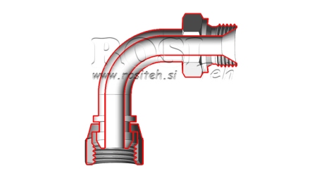 HIDRAULIČNO KOLJENO 90° ŽENSKI-ŽENSKI M22x1,5