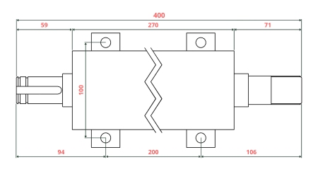 OSOVINA ZA CIRKULAR LIJEVANOŽELJEZNA 400MM (DESNI NAVOJ)