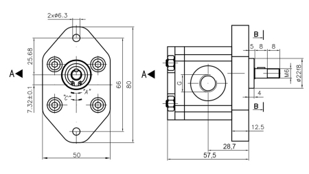 HIDRAULIČNA PUMPA 00A0.5X032 GR.0 - 0,5cc - LIJEVA