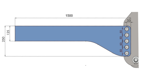 UNIVERZALNA MONTAŽNA KONZOLA ZA PREDNJU HIDRAULIKU TRAKTORA CAT. 2 & CAT. 3 (1500 mm)