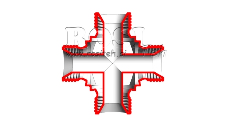 HIDRAULIČNI T KOM BSP MUŠKI KRIŽNI 3/8