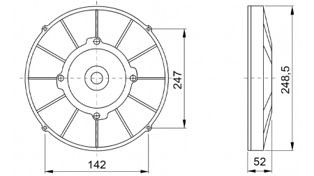 VENTILATOR AKSIJALNI 255mm POTISNI 24V