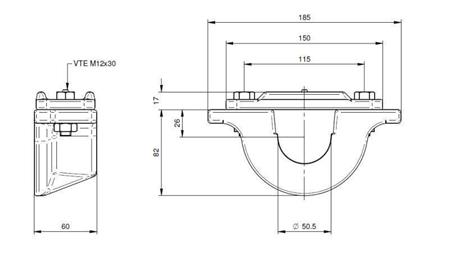 NOSAČ ZA TELESCOPSKI CILINDAR FI50-A