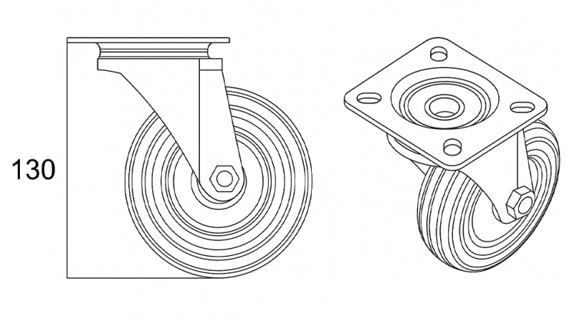 KOLO 100mm OKRETNO PODNOŽJE
