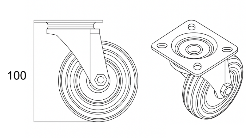 KOLO 75mm OKRETNO PODNOŽJE