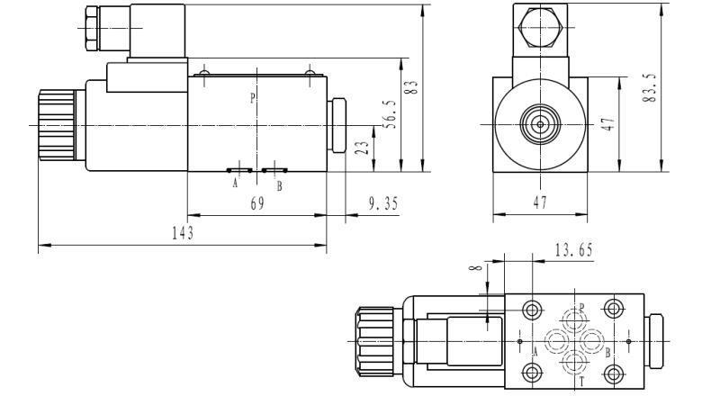 CETOP 3_1 DIMENZIJE COIL 3B