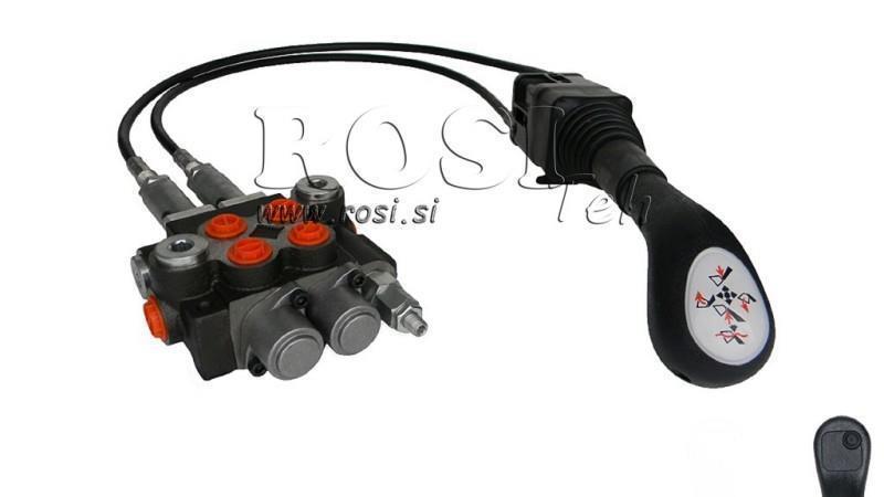 JOYSTICK 1x GUMB S POLUGOM 2.5 m I HIDRAULIČNIM VENTILOM 2xP40 l.