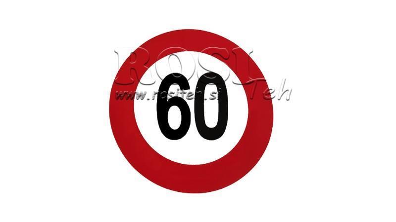 NAKLEJKA OGRANICZENIA PRĘDKOŚCI 60km/h