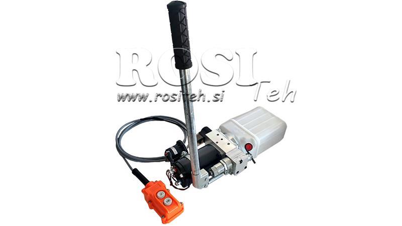 MINI HYDRAULISK AGGREGAT 24V DC - 0.8kW = 0.5cc - 1.5 lit - enfase enhed (PVC) med manuel pumpe