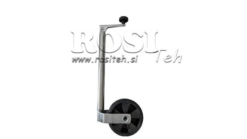 PIE DE SOPORTE DE ROSCA CON RUEDA PARA REMOLQUES 35mm 75 kg