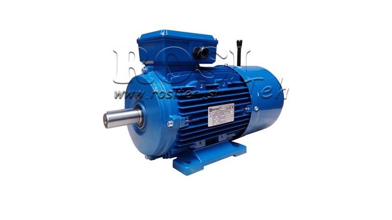 MOTORE ELETTRICO 3kW CON FRENATURA MSH100L2-4_1420rpm 3Fasi piedi-B3
