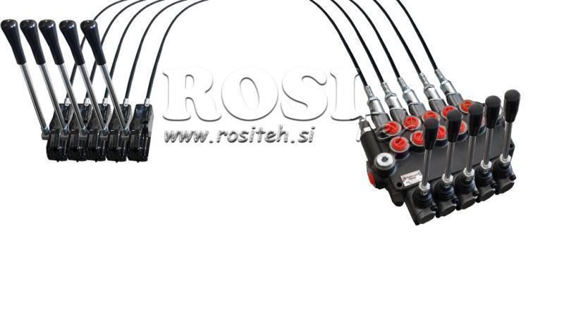 JOYSTICK DOPPIO LEVA 2.5 m VALVOLA IDRAULICA 5xP80 litri.