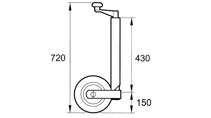 POTPORNA NOGA AUTO PRIKOLICE 250mm-400kg