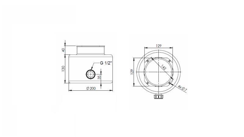 METAL RESERVOIR RULLE PP 4 LITER HORIZONTAL-VERTIKAL - dimensioner
