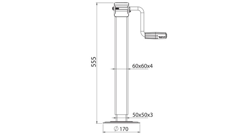GEWINDESTÜTZE BEIN 350mm - 1.000kg