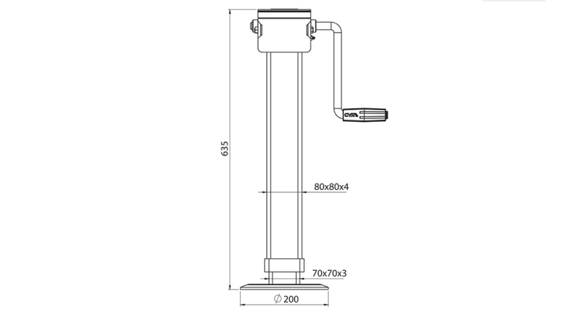 GWINTOWANA NOGA WSPARCIA 380mm - 4.000kg