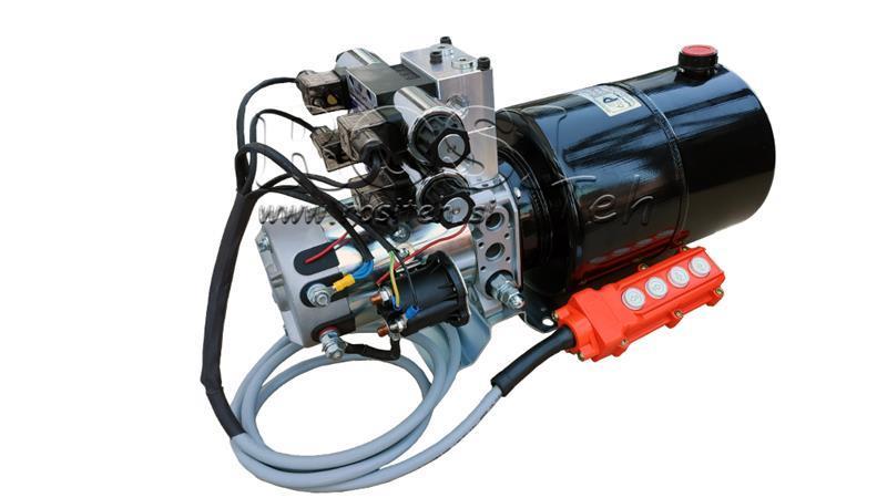 MINI AGGREGATO IDRAULICO 12V DC - 1.6kW = 2.1cc - 8 lit - assemblaggio bidirezionale 2x (metallo)