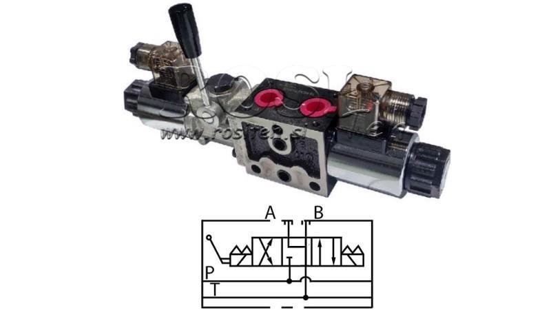 VALVOLA IDRAULICA MANUALE E ELETTROMAGNETICA YEAT-MONTAGGIO 12V N6