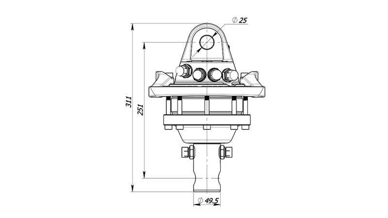 HYDRAULICKÝ ROTÁTOR 3000/1500 KG S NÁPRAVOU