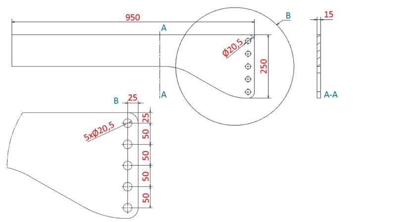 UNIVERSAL MONTERING (900mm) FORAN HYDRAULIKK FOR TRAKTOR 1500kg