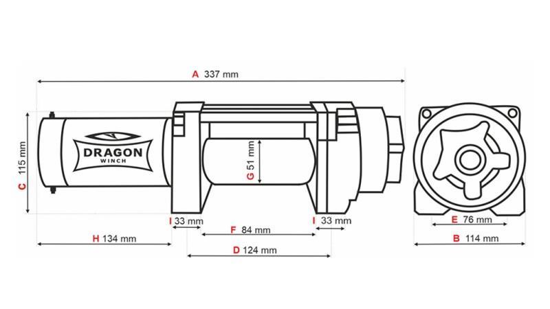12 V ELEKTRISK WINCH DWH 4500 HD - 2041 kg - SYNTHETISK REB